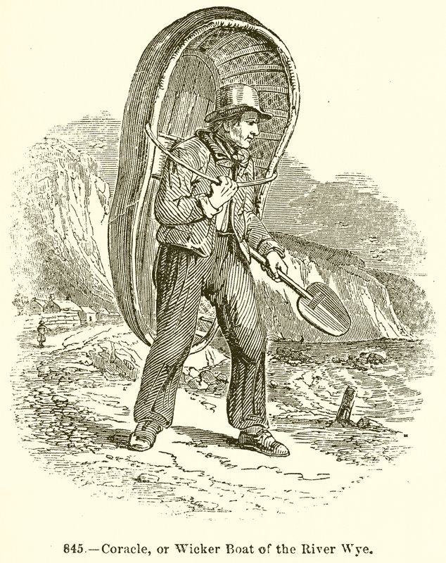 Coracle, ou bateau en osier de la rivière Wye - English School