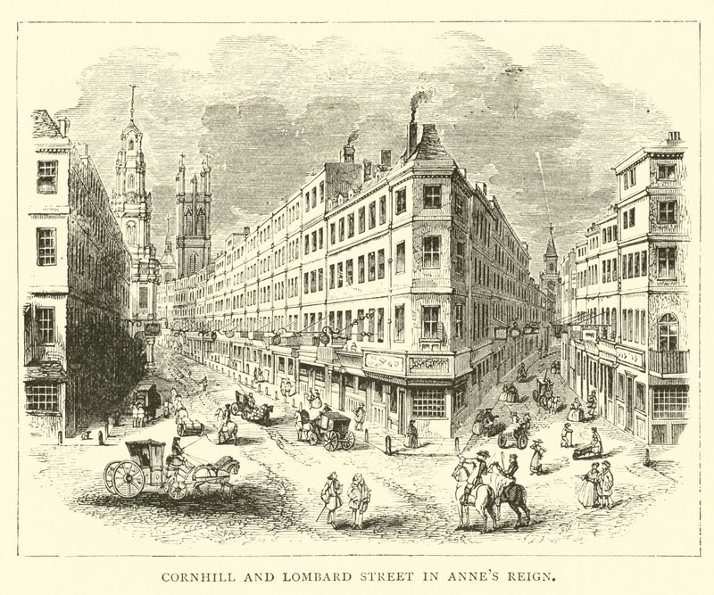 Cornhill et Lombard Street sous le règne d