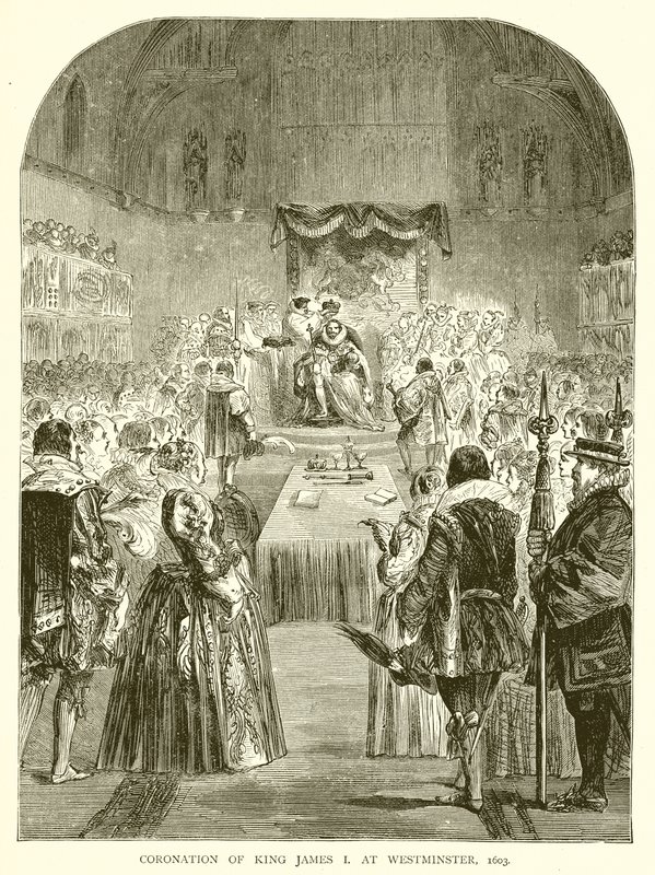 Couronnement du roi Jacques Ier à Westminster, 1603 - English School