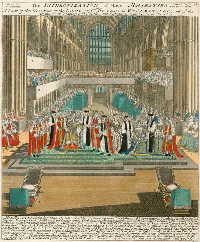 Couronnement du roi Guillaume III et de la reine Marie le 11 avril 1689 - English School