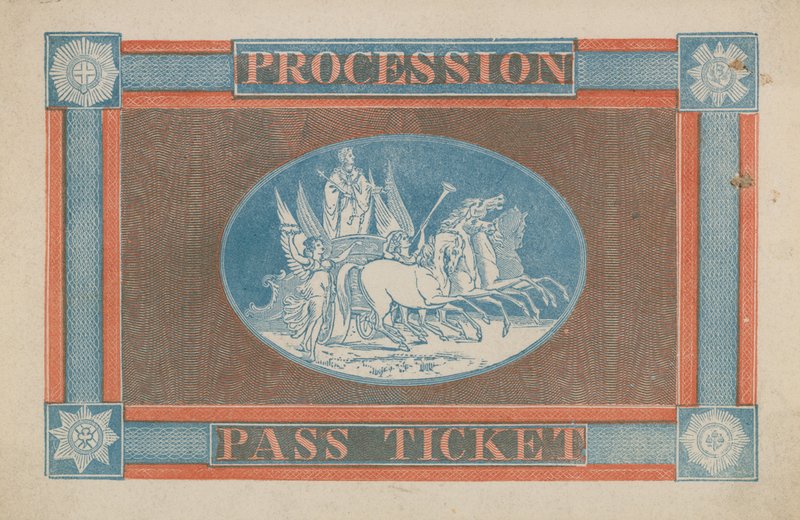Billet de Passage pour la procession du Couronnement - English School