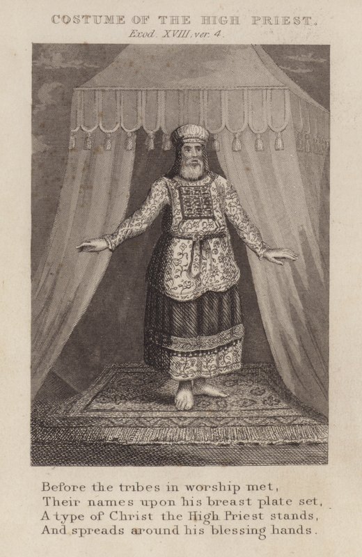 Costume du Grand Prêtre, Exode XVIII, verset 4 (gravure) - English School