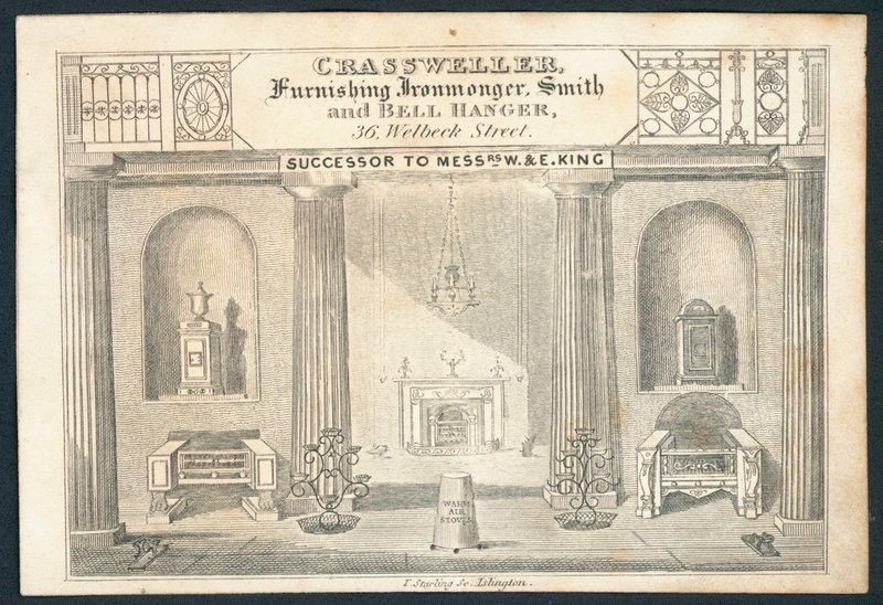Crassweller, quincaillier, forgeron et poseur de cloches, carte de visite - English School