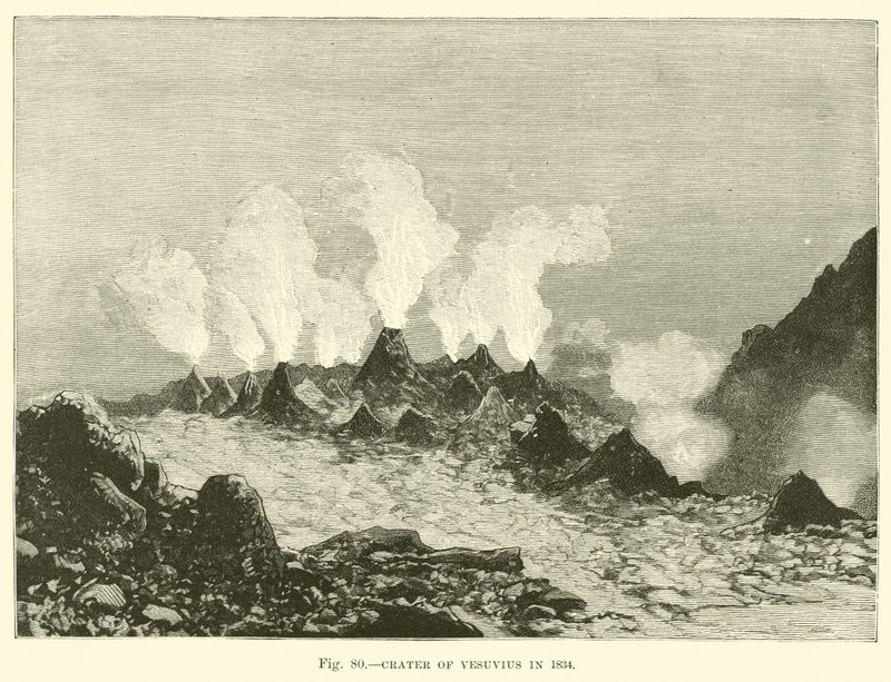 Cratère du Vésuve en 1834 - English School