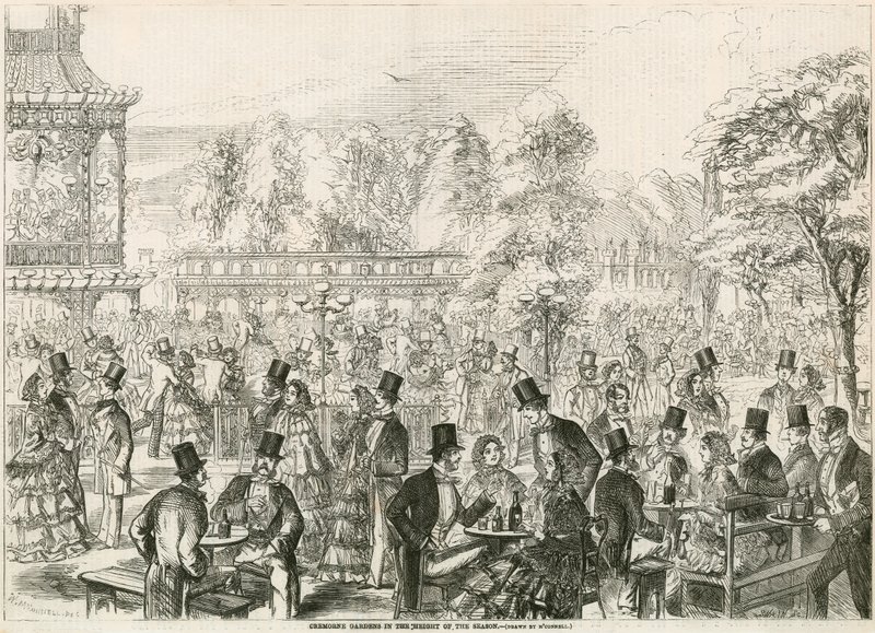 Jardins de Cremorne, Londres, en pleine saison - English School