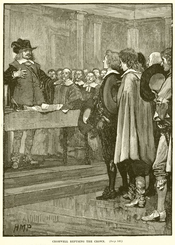 Cromwell refusant la couronne - English School