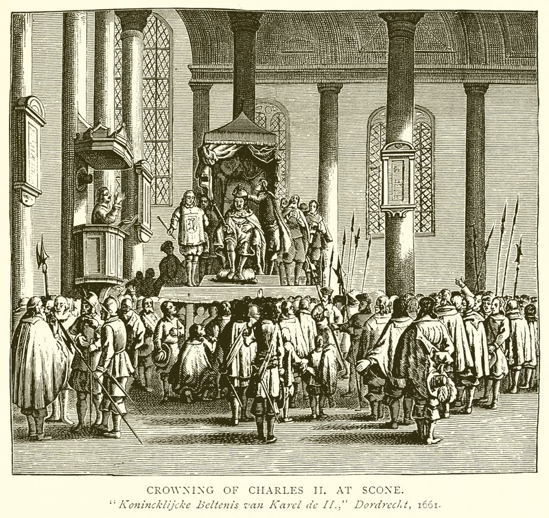 Couronnement de Charles II à Scone - English School