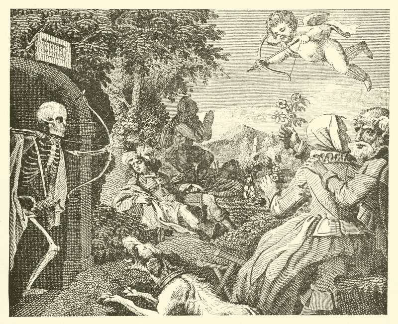 Cupidon et la mort (gravure) - English School