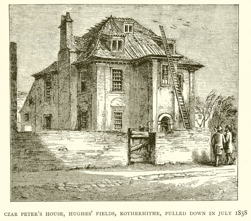 Maison du tsar Pierre, Hughes Fields, Rotherhithe, démolie en juillet 1858 - English School