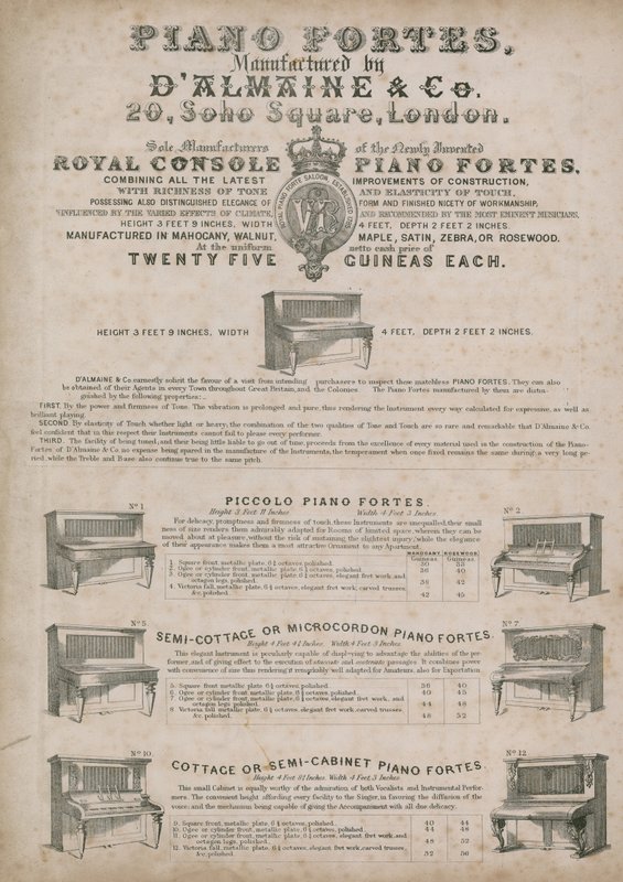 Fabricants de pianos DAlmains, Soho Square - English School