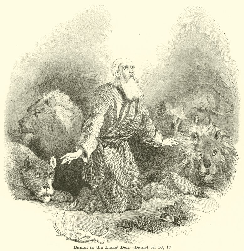 Daniel dans la fosse aux lions, Daniel, vi, 16, 17 - English School