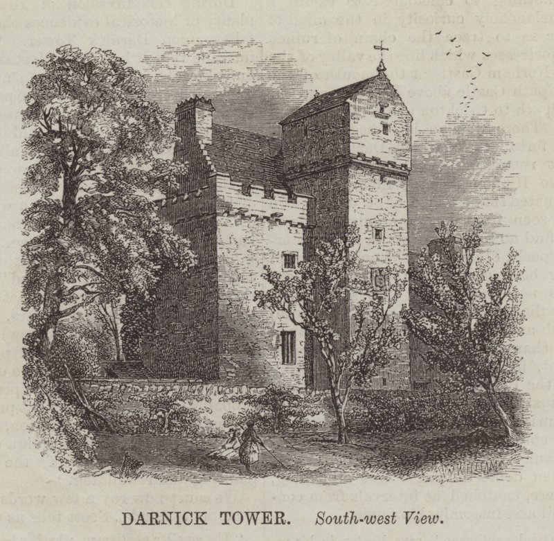 Tour de Darnick, vue sud-ouest (gravure) - English School