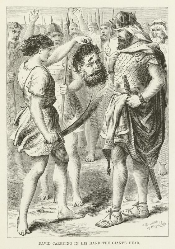 David portant la tête du géant - English School