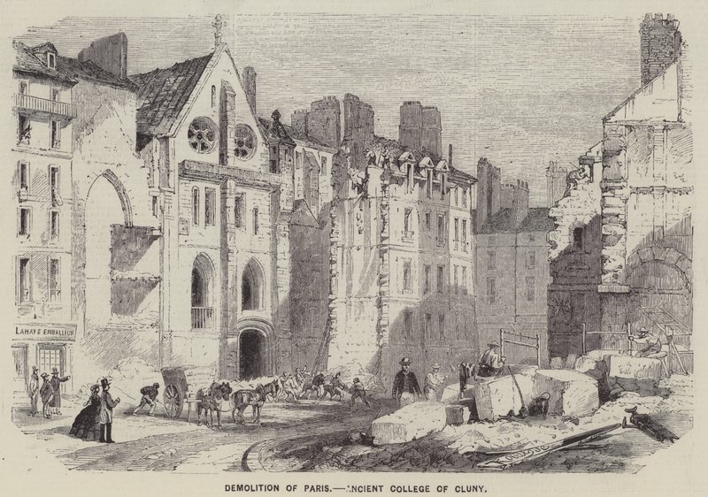 Démolition de Paris, Ancien Collège de Cluny (gravure) - English School