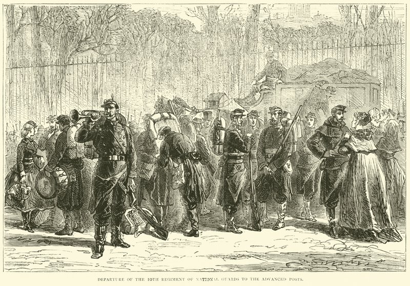 Départ du 10e Régiment de la Garde nationale vers les postes avancés, octobre 1870 - English School