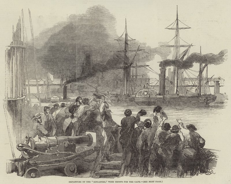 Départ du "Singapore" avec des troupes pour le Cap - English School