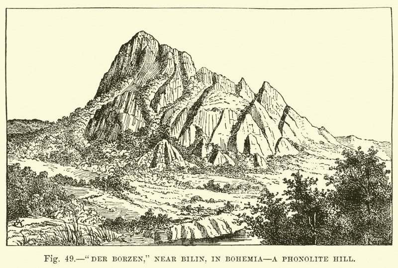 Der Borzen, près de Bilin, en Bohême, une colline de phonolite - English School