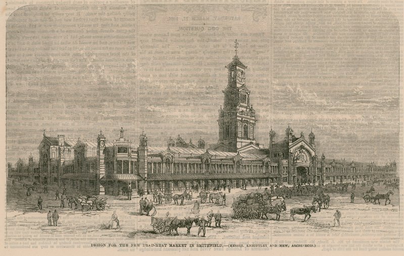 Conception du nouveau marché de viande morte à Smithfield - English School