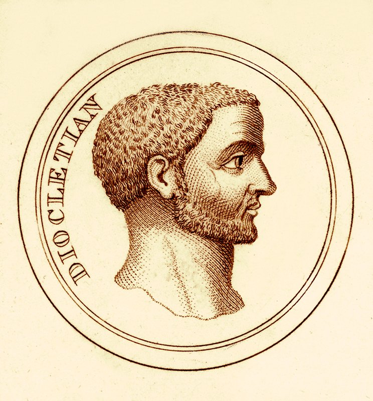 Dioclétien, illustration du Dictionnaire Historique Universel par George Crabb, publiée en 1825 - English School