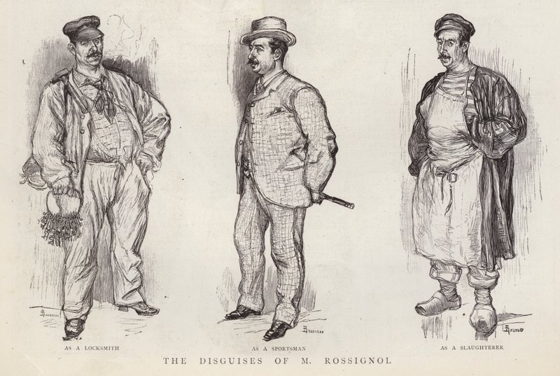 Déguisements utilisés par le détective de la police parisienne Gustave Rossignol - English School