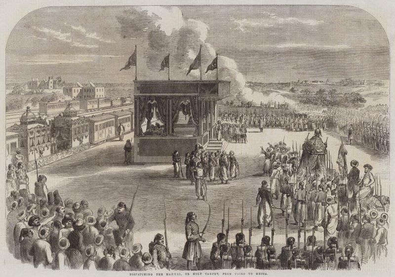 Expédition du Mahmal, ou tapis sacré, du Caire à La Mecque (gravure) - English School
