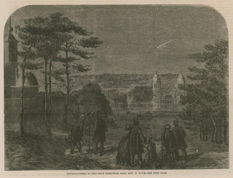 La Comète de Donati, vue depuis Greenwich Park, 17 septembre 1858, à 19h30 - English School
