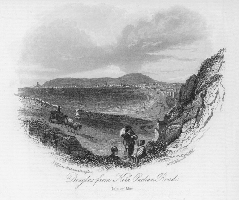 Douglas, depuis Kirk Onchan Road, Île de Man (gravure) - English School