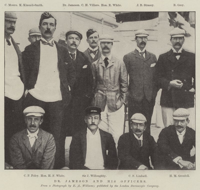 Dr Jameson et ses officiers (gravure) - English School
