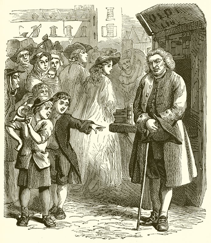 Dr. Johnson visitant le marché - English School