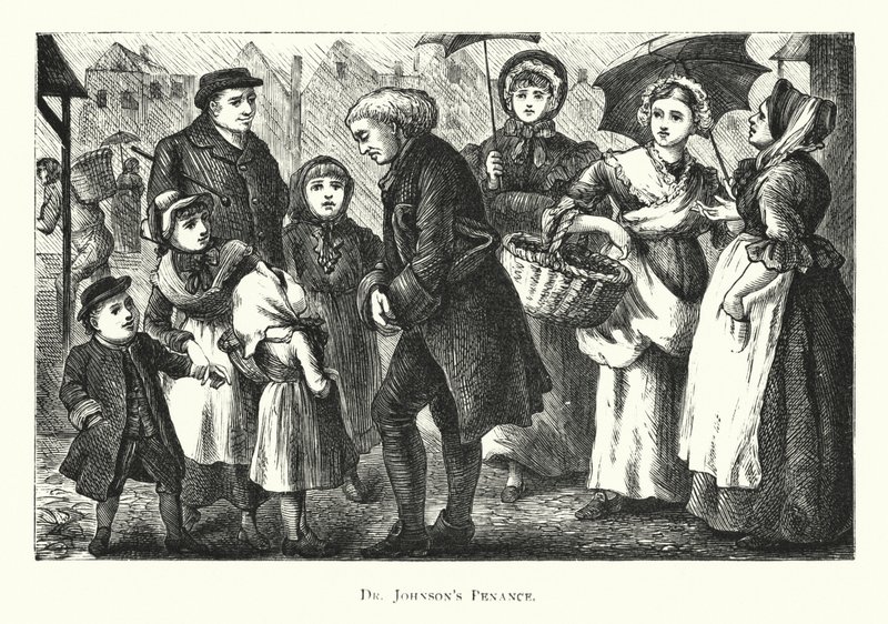 La pénitence du Dr Johnson (gravure) - English School