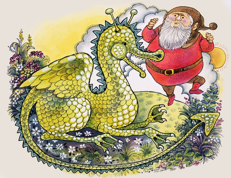 Dragon avec homme barbu dodu - English School