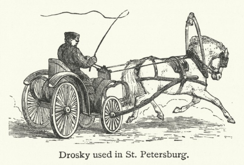 Drosky utilisé à Saint-Pétersbourg (gravure) - English School