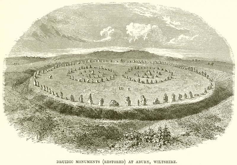 Monuments druidiques (restaurés) à Abury, Wiltshire - English School