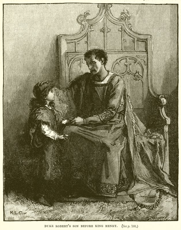 Le fils du duc Robert devant le roi Henri - English School
