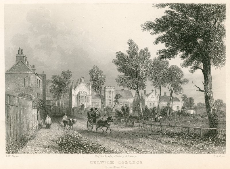 Dulwich College, Londres, vue sud-ouest - English School