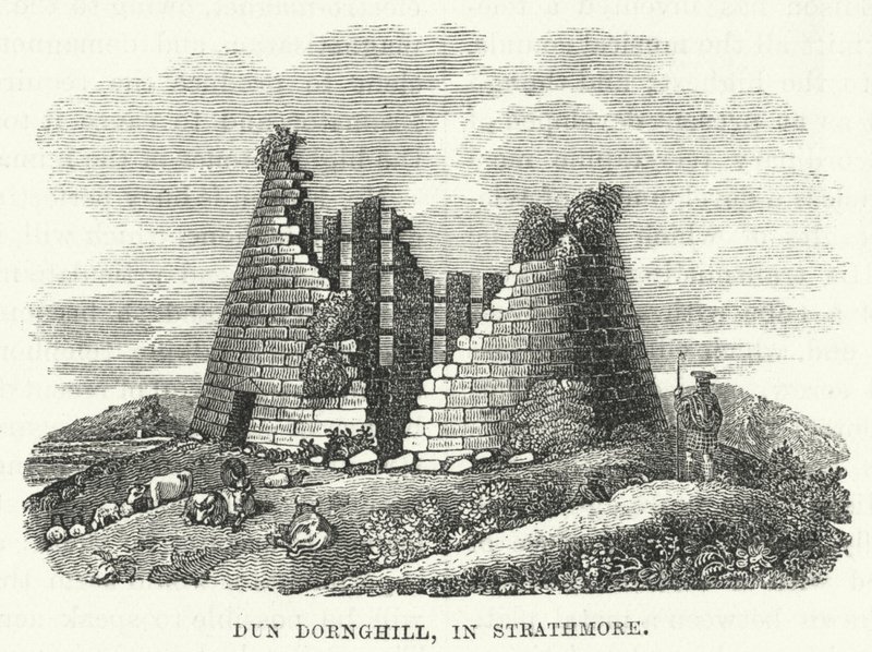 Dun Dornghill, à Strathmore (gravure) - English School