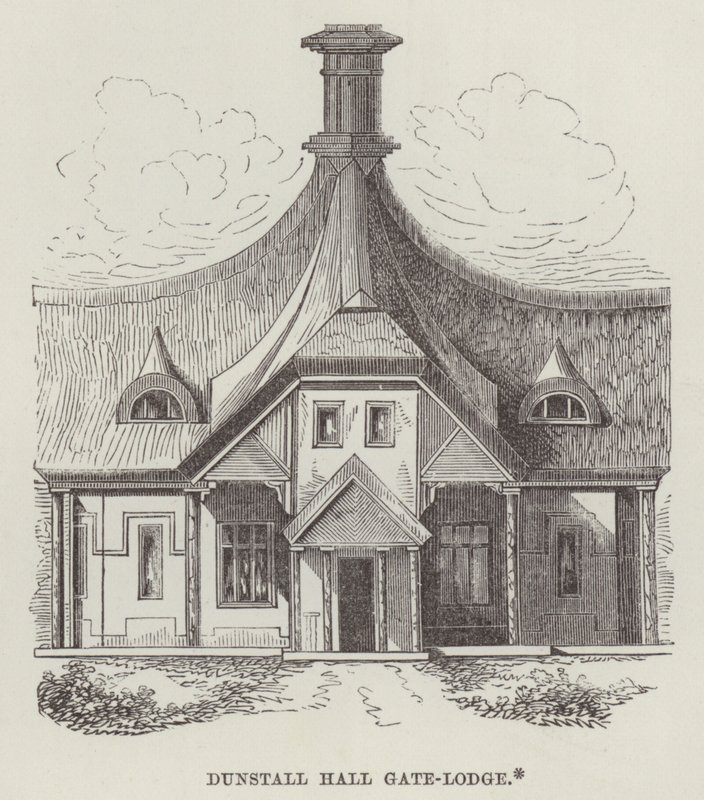 Porte-lodge de Dunstall Hall (gravure) - English School