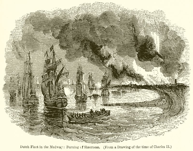 Flotte hollandaise dans la Medway : Incendie de Sheerness - English School