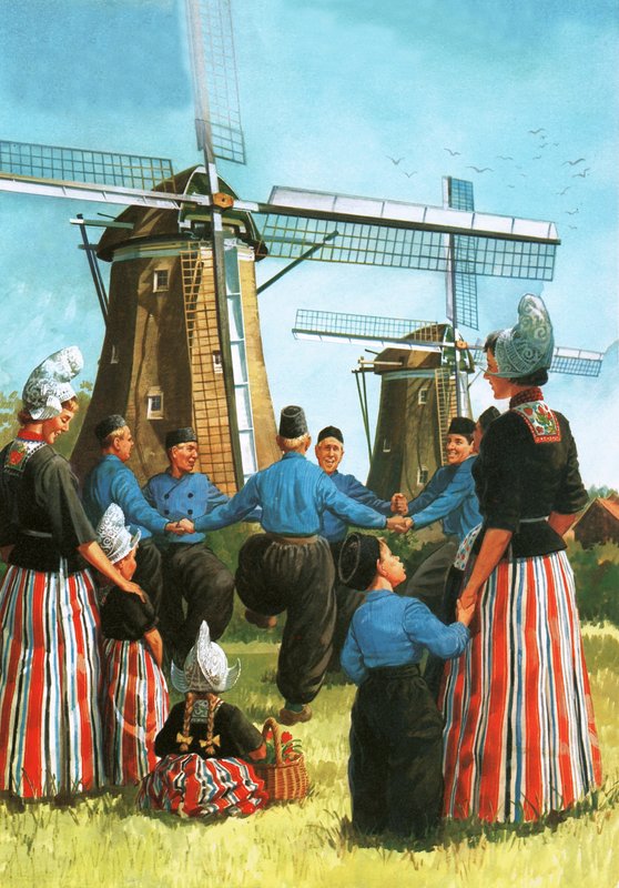 Danse hollandaise appelée De Zevensprong, ou Sept Sauts - English School