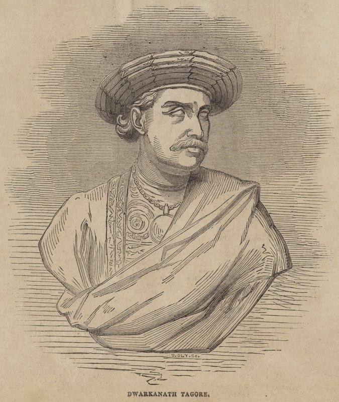 Dwarkanath Tagore (gravure) - English School