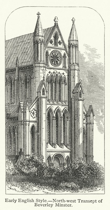 Style anglais précoce, transept nord-ouest de la cathédrale de Beverley (gravure) - English School
