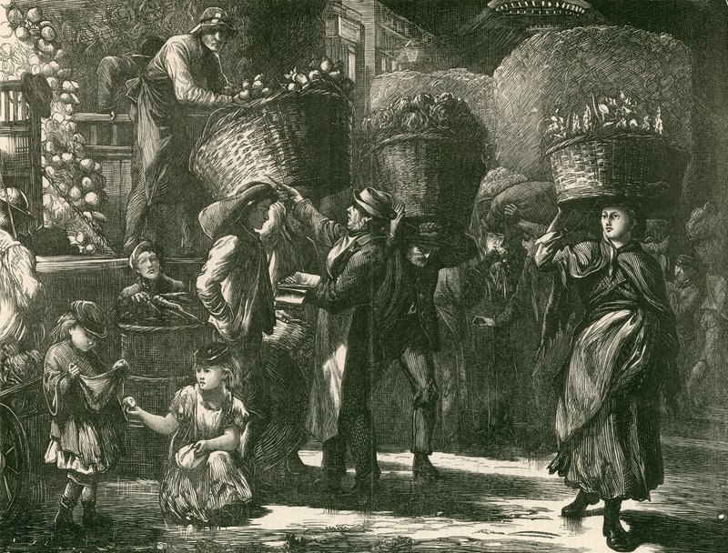 Tôt le matin au marché de Covent Garden, Londres - English School
