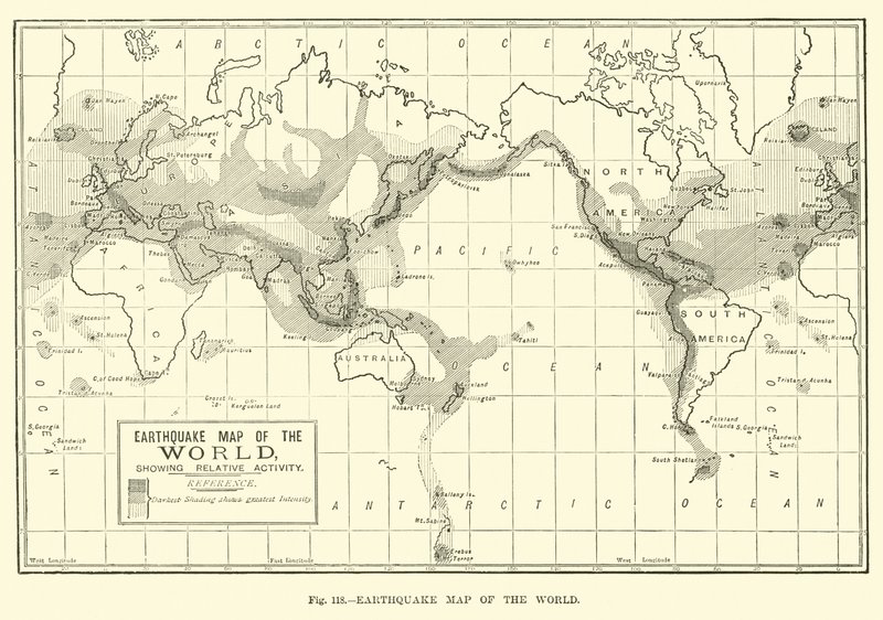 Carte des tremblements de terre du monde - English School