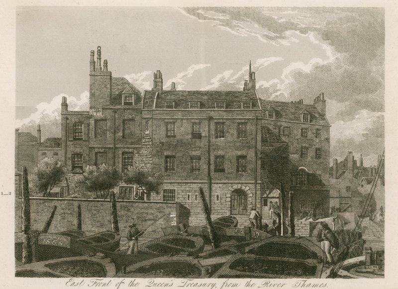 Façade est du Trésor de la Reine, depuis la Tamise - English School