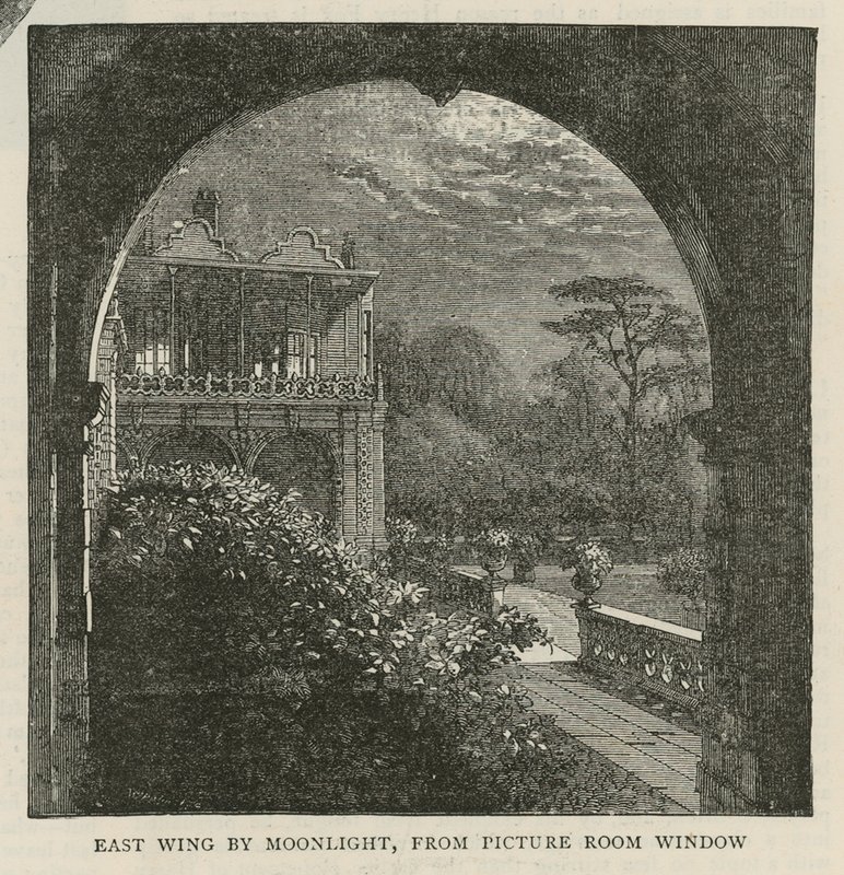 Aile est au clair de lune, depuis la fenêtre de la salle des tableaux, Holland House - English School