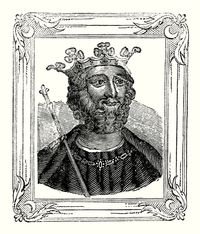 Édouard II est né en 1284, couronné en 1308, et assassiné en 1328 (gravure) - English School