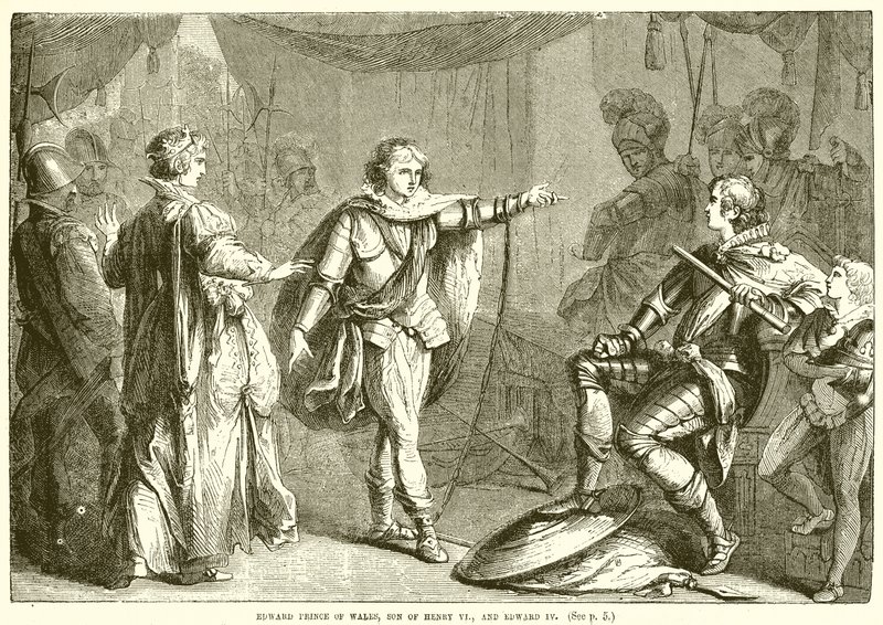 Édouard, prince de Galles, fils de Henri VI, et Édouard IV - English School