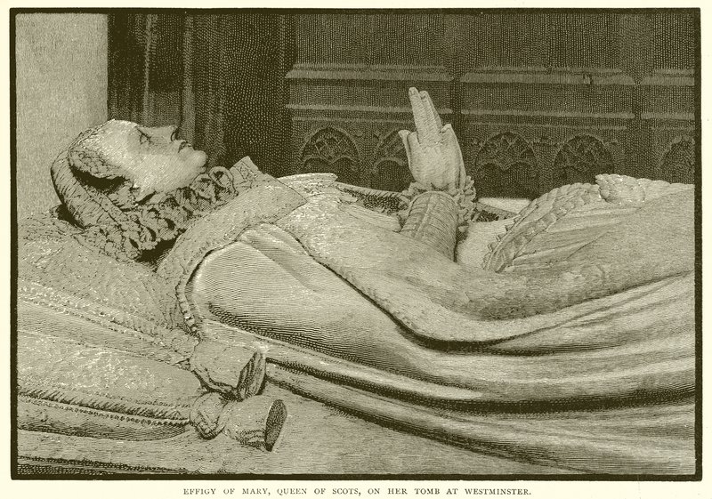 Effigie de Marie, reine des Écossais, sur sa tombe à Westminster - English School