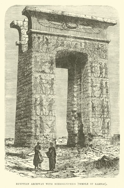Arc égyptien avec hiéroglyphes, Temple de Karnak - English School