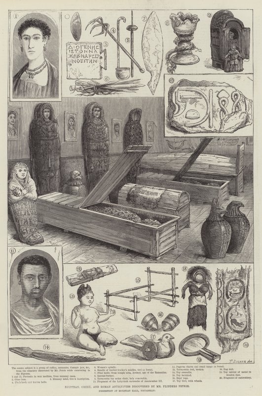 Antiquités égyptiennes, grecques et romaines découvertes par M. Flinders Petrie - English School
